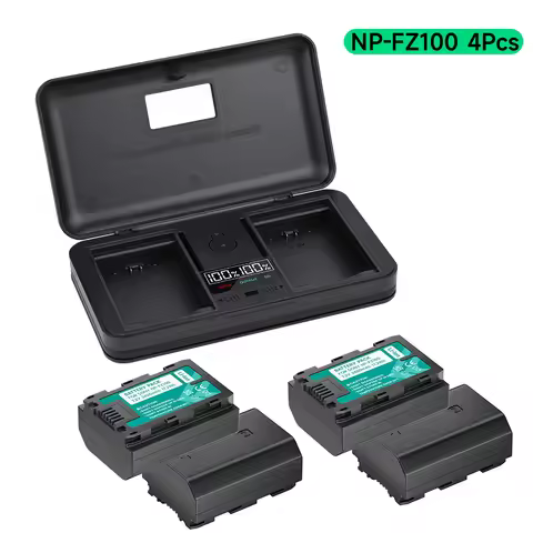 NP-FZ100 NPFZ100 NP FZ100 Battery + Storage Case Charger for Sony A6600 A6700 A7m3 A9 a7R III a7 III