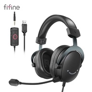 FIFINE Headset,3.5 mm jack&USB Headphone with 7.1 Surround Sound/volum contral/Mute switch for PC/MA