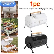 OHWK BBQ Grill, Dual Side Multifunctional Barbeque Stove, Portable Folding Barbecue Tools BBQ Access