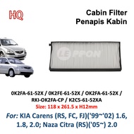 Leppon cabin filter KIA Carens (RS, FC, FJ) ('99~'02) 1.6 1.8 2.0 Naza Citra (RS)('05~) RKI-OK2FA-CP