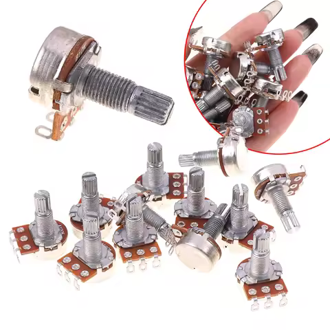 1pc A500K B500K A250K B250K A50K B50K A25K B25K Potentiometer Splined Small Pot Electric Guitar Bass