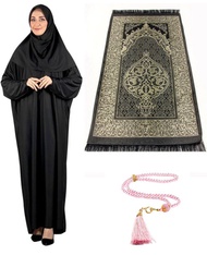 Prien Women Prayer Dress With Hijab Rug Tasbih Muslim Set Islamic Clothes Abaya Jilbab Dubai Kaftan