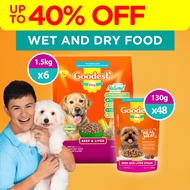 Goodest Adult Dog Dry Food in Beef & Liver 9kg (6 x 1.5kg) with Dog Beef and Liver Pack of 48 130g