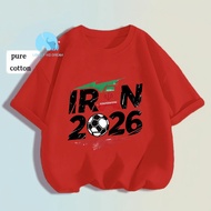 Iran 2026 Football Ready Stock 2026 World Cup T-shirt Baju Lelaki Perempuan Cotton tee
