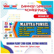 Spanduk Konter HP | banner konter pulsa | spanduk banner etalase konter pulsa | poster etalase konter | gambar etalase konter - DIMENSI ADV