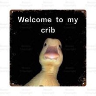 1pc, "Welcome To My Crib" Funny License Plate Metal Tin Sign ( 7.87" X 7.87" / 20 X 20cm ), Novelty 
