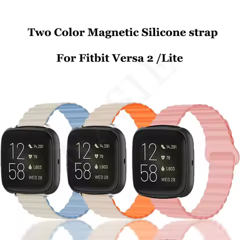 Silicone Link Loop Magnetic Strap For Fitbit Versa 2 4 Watch Band Bracelet for Fitbit Sense / Sense 