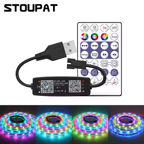 BLE WS2812B Controller BT Music for Pixel LED Strip Light SK6812 WS2811 WS2812 LED Light Strip USB 5