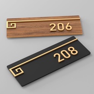 25X9CM Retro light wood grain board digital signage 3D Hdb Unit Number Door Number Signage House Uni