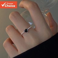 Love Ring Black Zircon Love Ring Fashion Female Ring Personalized Student Ring for Girlfriend