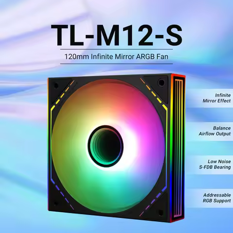 Thermalright 120mm Case Fan TL-M12/M12-S/M12W/M12W-S SILENT-BALANCE FAN INFINTY MIRROR ARGB LIGHTING