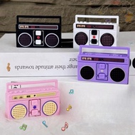 BLISS Radio Shape Keychain, Retro Style Plastic Material Music Recorder Keychain, Mini Keychain Exqu
