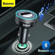 Baseus FM Transmitter Modulator Car Wireless Bluetooth 5.0 2.4A USB Fast Charging Auto Aux Radio Mp3 Player For 12V-24V vehicle