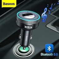 Baseus FM Transmitter Modulator Car Wireless Bluetooth 5.0 2.4A USB Fast Charging Auto Aux Radio Mp3