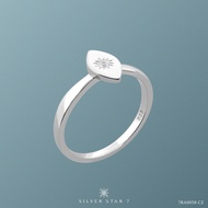 Silver Star 7 -  Star Plate แหวน เงินแท้ 925 ชุบโรเดียม ฝัง CZ - 7RA0058