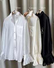 SISTER.RRR : BOW SHIRT เสื้อเชิ้ตแขนระบาย