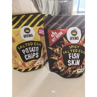 IRVINS SALTED EGG POTATO CHIPS. IRVINS SPICY SALTED EGG FISH SKIN. IRVINS SALTED EGG FISH SKIN. IRVI