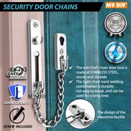 MYDIYSDNBHD -  SECURITY STAINLESS STEEL DOOR CHAIN LOCK / KUNCI PINTU RUMAH BERANTAI / SAFETY DOOR L