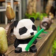 DIY手作3D紙模型 禮物 擺飾 小動物系列 - 熊貓擺飾