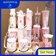 [ 48h shipping]china Starbucks 2022 spring cherry blossom season limited ceramic mug straw accompanying thermos cup C7IE