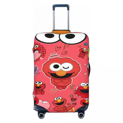 Custom Cookie Monster ELMO Luggage Cover Protector Funny Travel Suitcase Covers for 18-32 Inch
