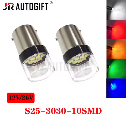 300PCS Hot Sale 12V 24V 1156 1157 BAY15D LED 3030 10SMD Car Turn Signal Light Red Yellow Blue Brake