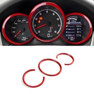 สําหรับ Porsche Cayman Macan Boxster 718 987 981 รถอุปกรณ์เสริม Dashboard Gauge Trim แหวนกีฬาสีแดงสไ