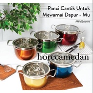 Panci Set Vicenza V510 Warna Warni Stainless