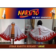 Jubah Naruto Hokage Anak - Naruto Uzumaki Cosplay Costume Coat Casual