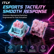 ITLY Pink Peach Silent Linear Switch,45,4.0,,,5000,, ITLY Pink Peach Suis Linear Senyap 45gf 4.0mm P