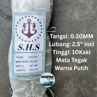 030MM X 63MM (2.5" Inci) X 50MD(10Ft) X 91.4Meter Pukat Jaring Ikan/Mata Tegak / Isi Kosong / Warna 