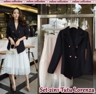 MJ Set 2In1 Setelan Wanita Formal Blazer Rok Tutu Lorenza WoofCrepe L XL Korean Set