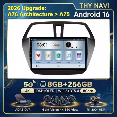 Android 16 Carplay For Suzuki SX4-CROSS 2014-2017 Car Radio Stereo Multimidia Player GPS Navi Blueto