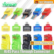 Vionscan RJ45 CAT6 Pass Through Connector EZ To Crimp Network Connector Modular Plug Assorted Colors
