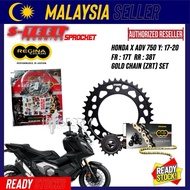 Honda XADV750 REGINA Sprocket Set S520 Z-Ring Rivet Black / Gold Chain Rantai Hitam Emas X-ADV750 AD
