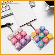 xo94bsby 9 Keys Silent Keyboard Keychain Creative Cat Paw Button Keycap Stress Relief Toys Fidget To