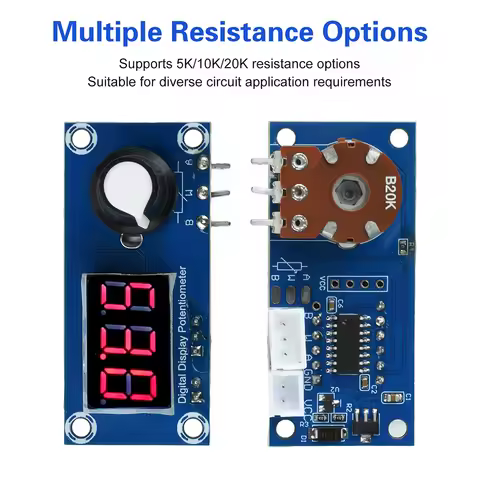 3-digital LED potentiometer single-channel Rotary Potentiometer adjustable resistor 5K 10K 20K poten