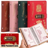 Envelope Money Saving Password Lock Money Saving Book Leather Waterproof Money Clip Cash Planner Mon
