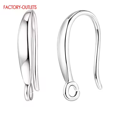 100PCS Lot Genuine 925 Sterling Silver Earring Jewelry Findings Hook Earring Components For Women Si