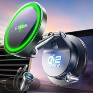 LISEN Qi2.2 25W MagSafe Car Mount Charger, Magnetic Wireless Car Charger with 54W Adapter, Magnetic 