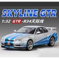 Diecast 1/32 Nissan Skyline GTR R34 gtr34 Brian's Fast furious
