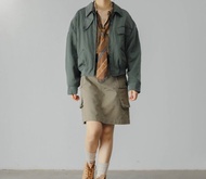 美式復古 少女飛行員加棉廓形寬鬆短款夾克外套