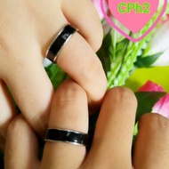 💎💎 4s Grosir Solo || Cincin Titanium Hitam dengan Garis Silver Anti