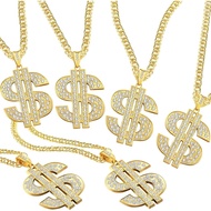 Tatuo 6 Piece Dollar Sign Necklaces Gold Plated Sign Necklace for Men, Hip Hop Dollar Chain