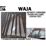 WAJA sporty stainless steel chrome door pillars cover set (6pcs)