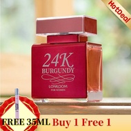 LONKOOM Minyak Wangi Perfume EDP 24K BURGUNDY/NUDE ROSE tahan lama Oriental Floral (100ml)
