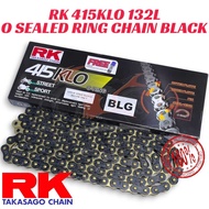 NEW STOCK ARRIVED  ORIGINAL RK TAKASAGO 415KLO-132L O RING BLACK SPROCKET CHAIN RANTAI SPROCKET 415 
