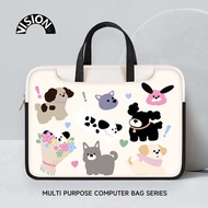 bag laptop bag VISION Illustration Puppy Laptop Bag Portable for Apple macbook15 Point 6 Inch New Air13.3 Huawei matebook Lenovo Women's 14 Liner Pro Protective Cover