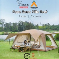 VIDALIDO Poon Saan Villa Family Tent Camping Portable Folding Tent Two Rooms Three Hall Living Room 