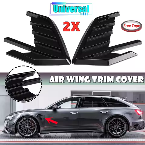 Universal Car Air Flow Fender Shark Gills Trim Carbon Fiber Side Wing Decals for AUDI A3 A4 A5 A6 A7